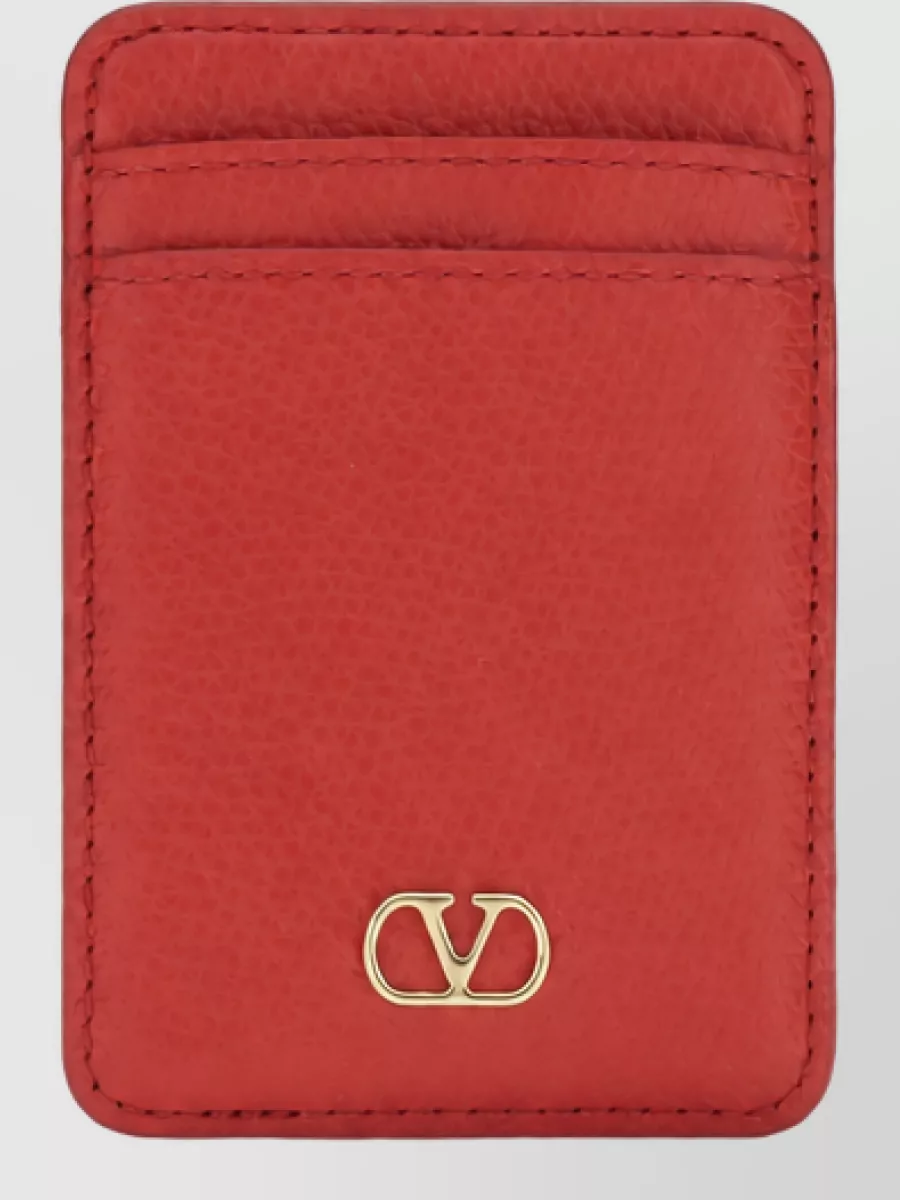 Valentino Garavani leather magnetic card holder