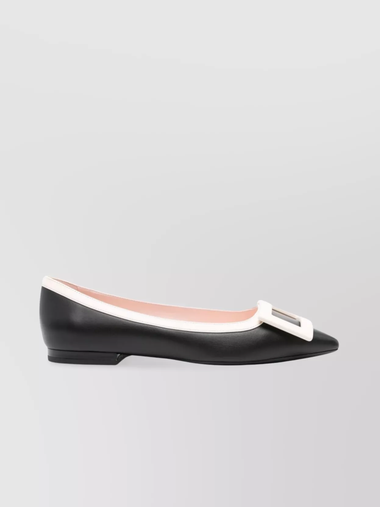 Roger Vivier Leather Ballet Flats With Logo Buckle Detail