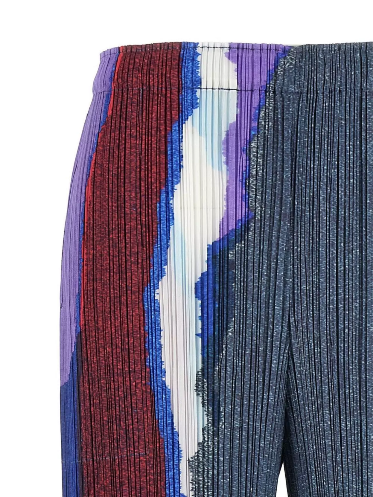 Pleats Please Issey Miyake Elastic Waistband Wide Leg Trousers