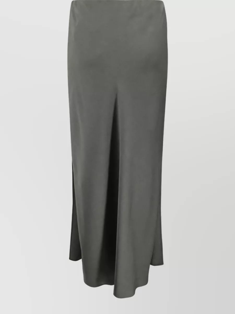 Brunello Cucinelli Satin Midi Straight Skirt