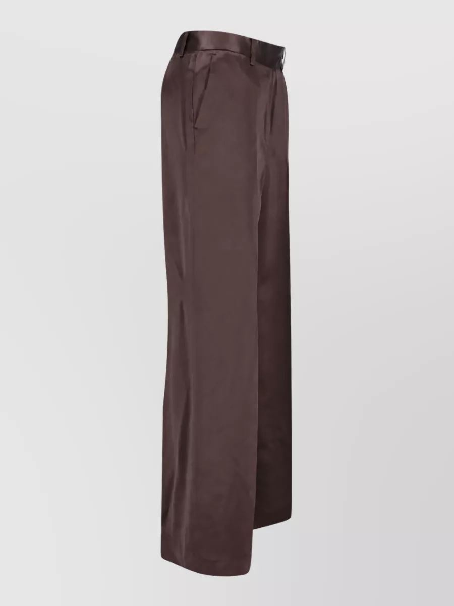 Kiton Silk Straight-Leg Suit Trousers
