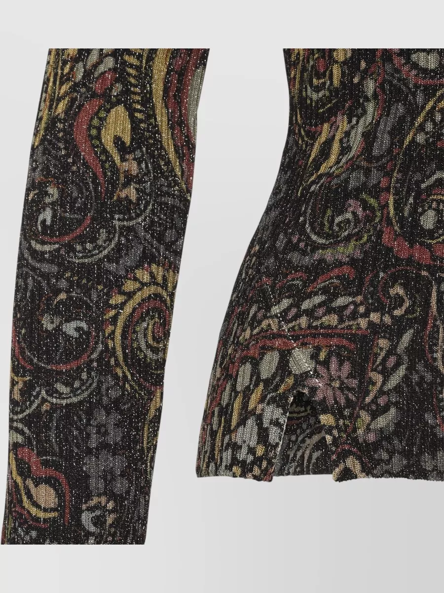 Etro Ribbed Scoop-Neck Long-Sleeve Top