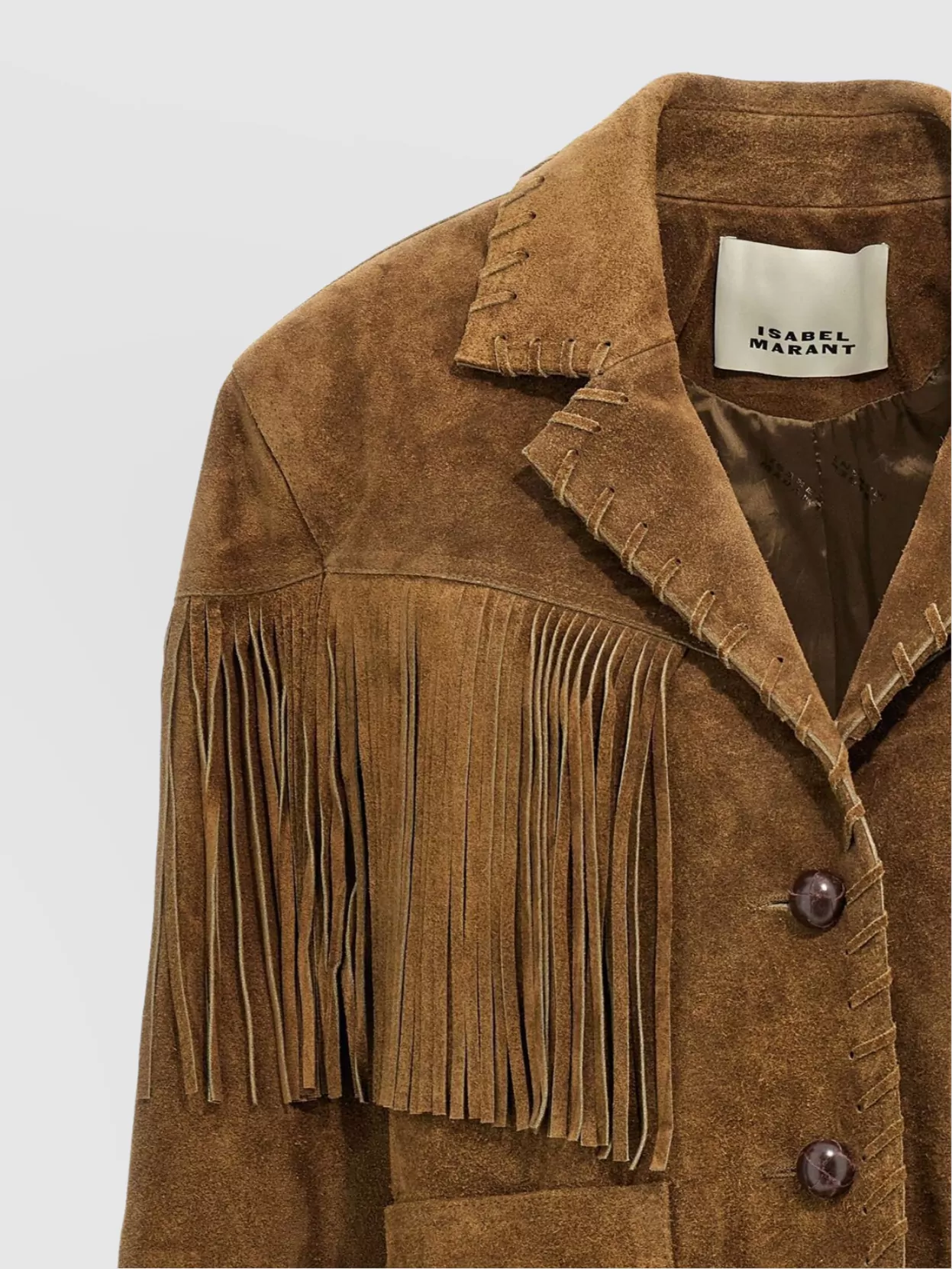 Isabel Marant 'fabie' suede jacket fringe single-breasted