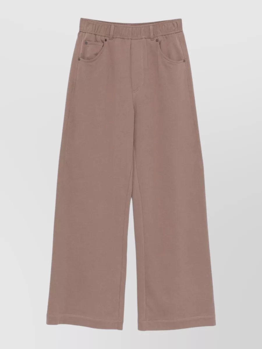 Brunello Cucinelli Cotton Elasticated-Waist Wide-Leg Trousers