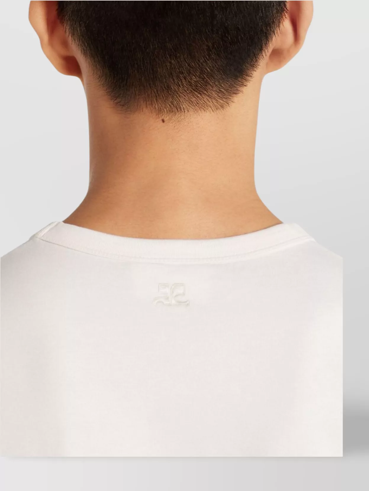 Courrèges Crew Neck Short Sleeve Straight Hem T-Shirt