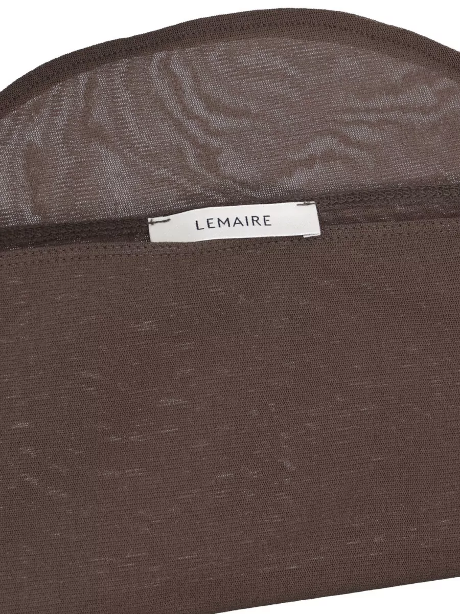 Lemaire Sheer Long-Sleeve Draped-Scarf Bodysuit