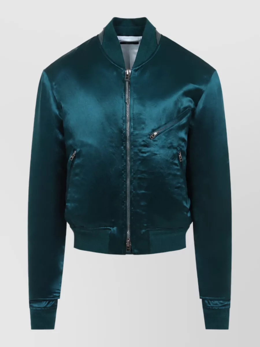 Tom Ford Acetate Cropped Bomber Jacket