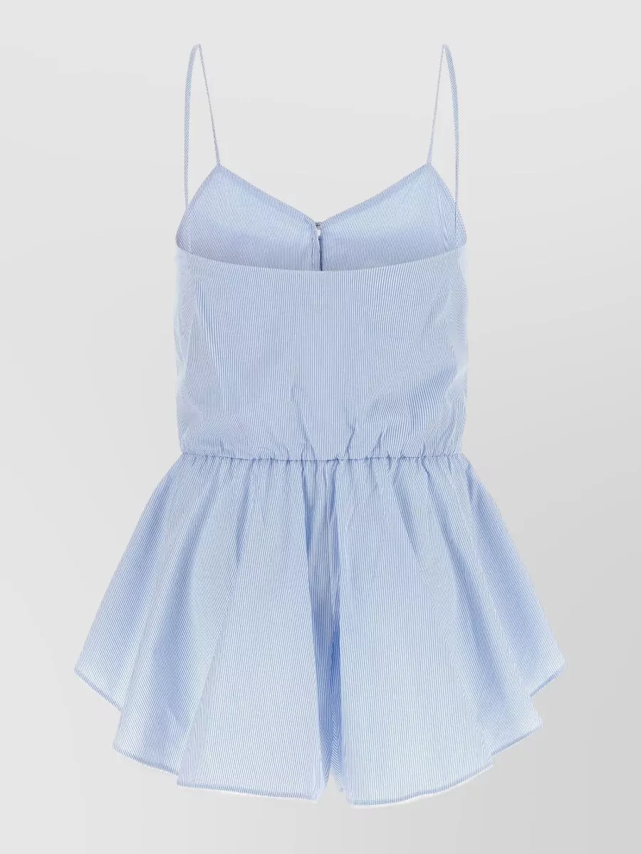 The Andamane Cotton Striped Sleeveless Sweetheart-Neckline Jumpsuit