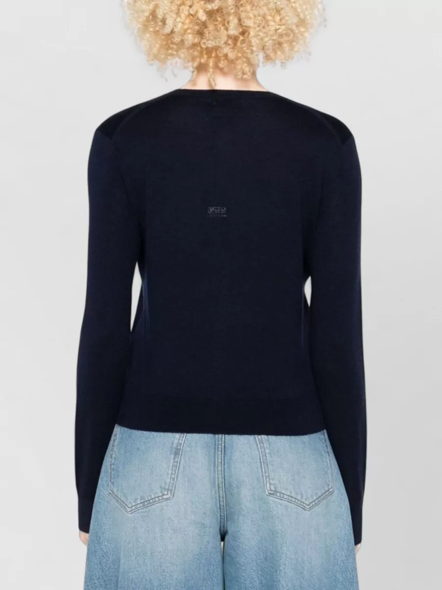 Ralph Lauren Long Sleeve Cardigan Ribbed Cuffs Hem