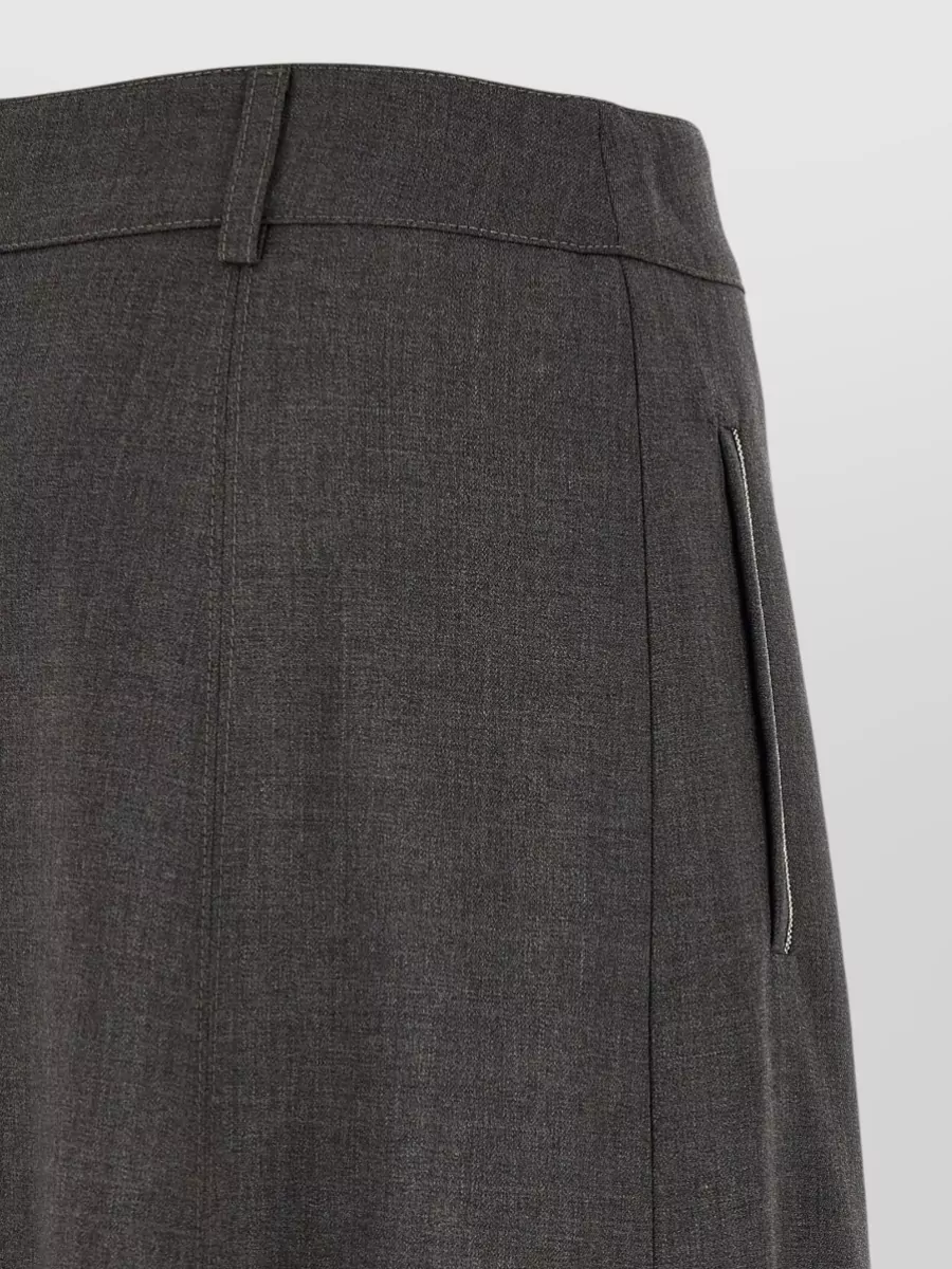 Peserico Virgin Wool Midi Flared Skirt