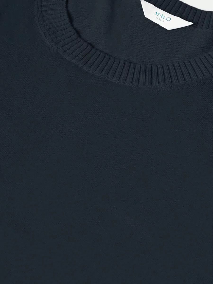 Malo Short Sleeve Crew Neck Knit Sweater