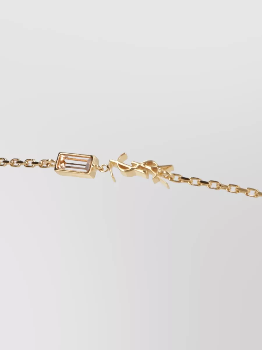 Saint Laurent Rhinestone Charm Bracelet