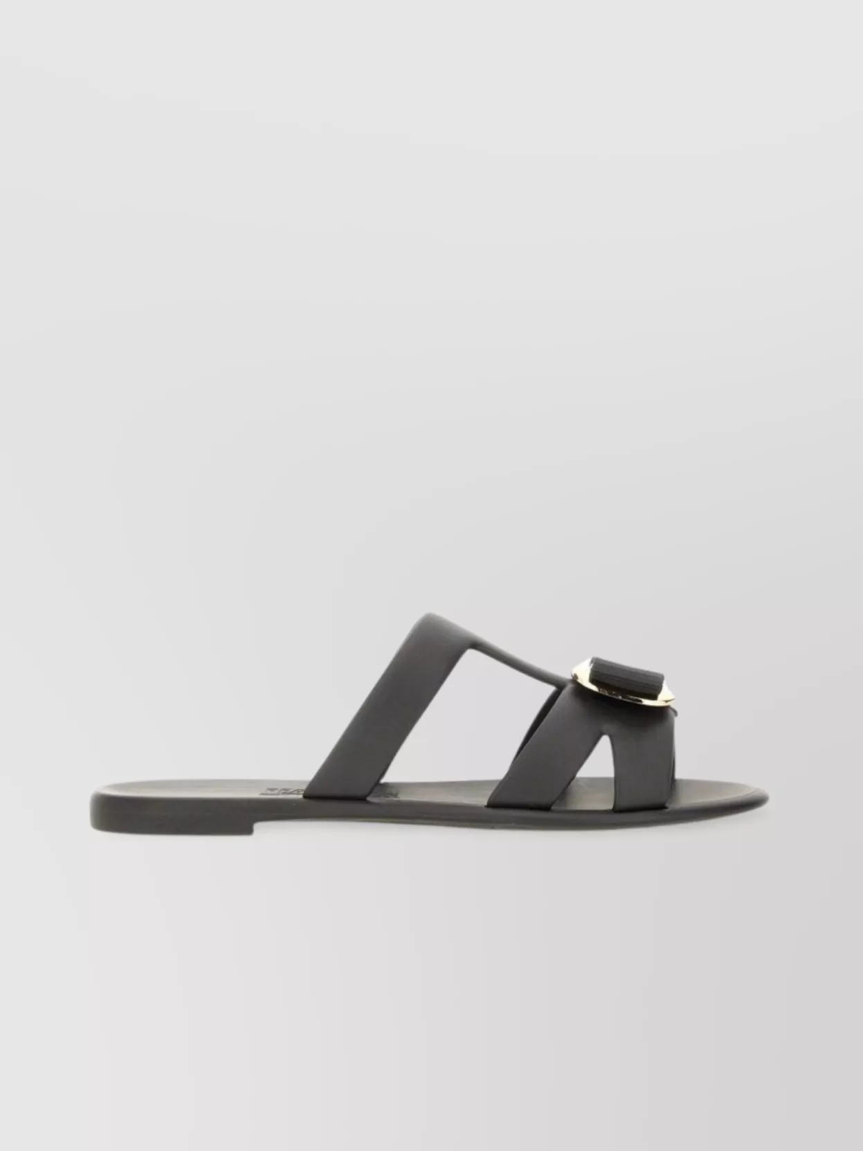 Ferragamo Strappy Slide Sandal Gold Hardware