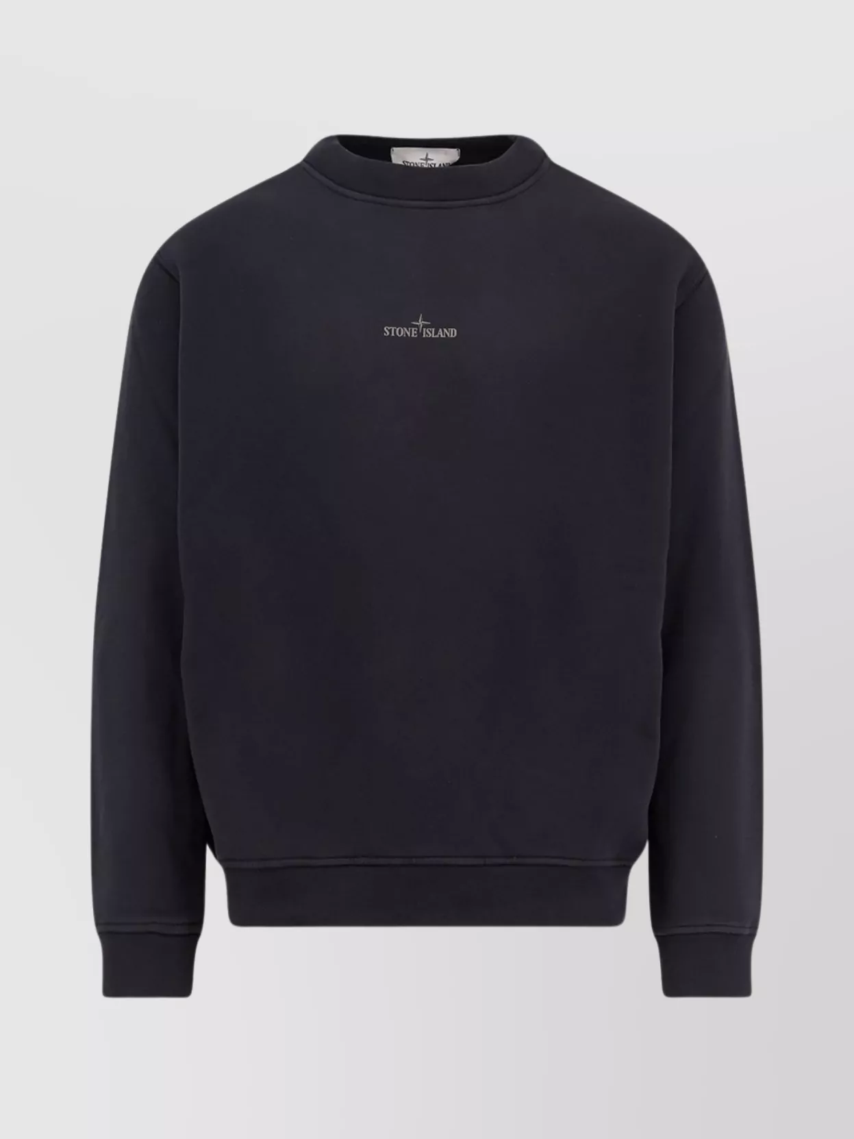 Stone Island Sweatshirt With Industrial Flow Print In Black