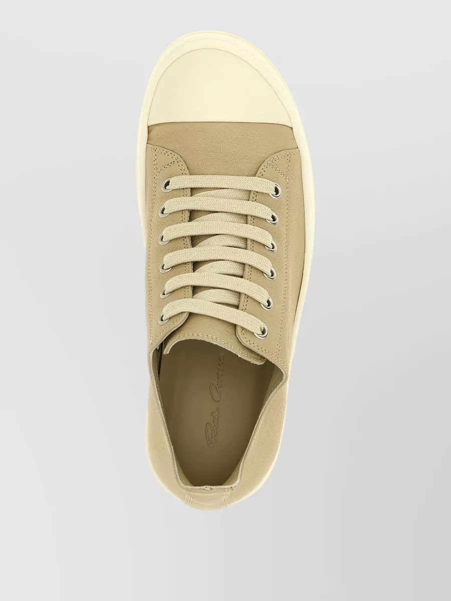Rick Owens Low Top Lace Up Sneakers Rubber Sole