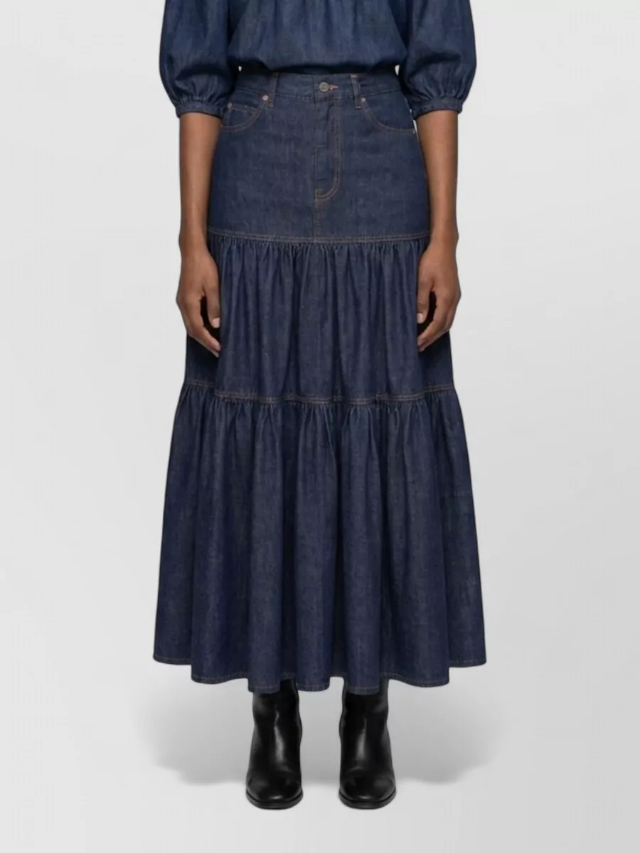 Saint Laurent denim maxi skirt