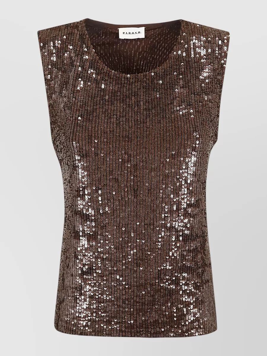 Parosh sequin sleeveless top