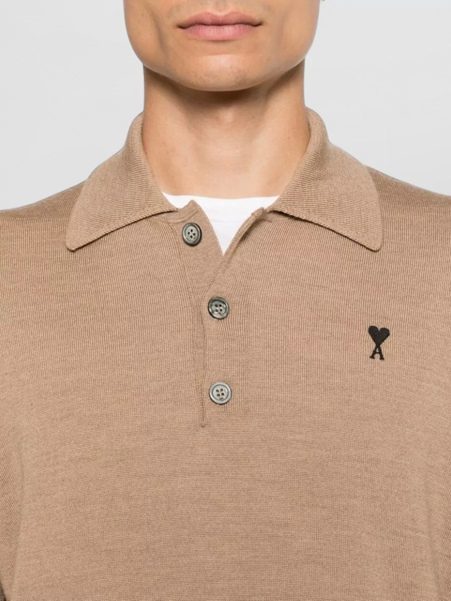 Ami Paris Wool Polo Sweater