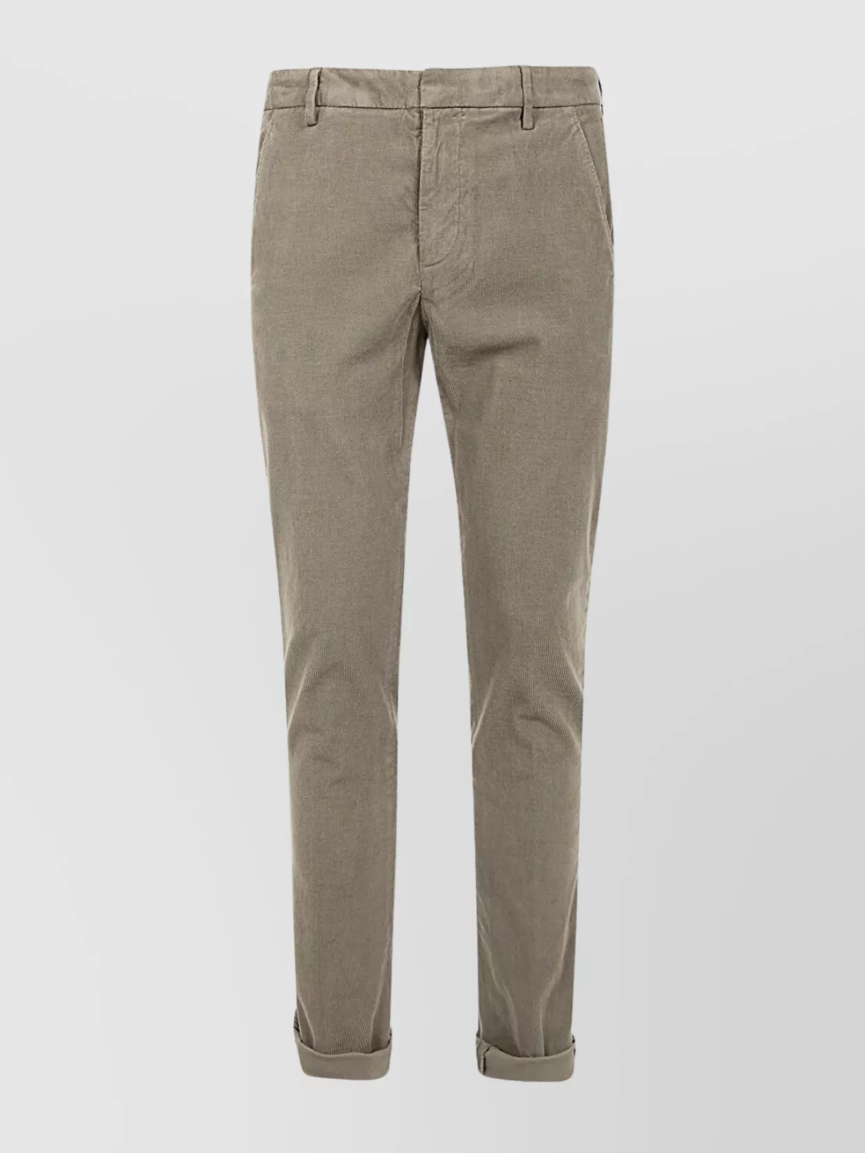 Dondup Corduroy Cotton Trousers Gaubert In Neutral
