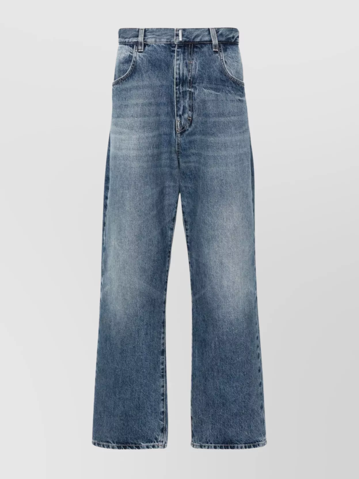 Givenchy Mid-rise Denim Trousers Whiskering Effect In Blue