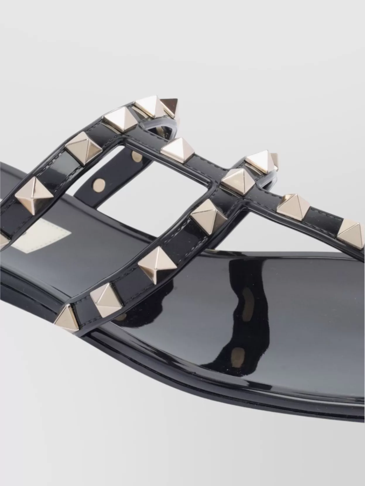 Valentino Rockstud T-strap Flat Slide Sandals