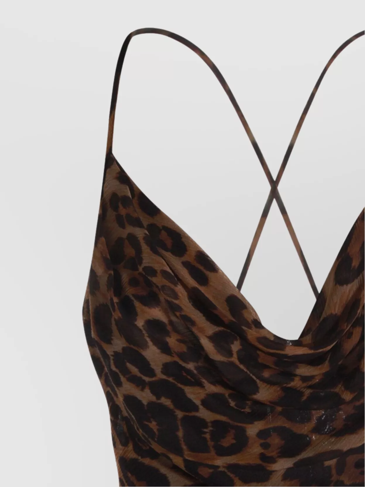 Blumarine Animal Print Sheer Overlay Dress