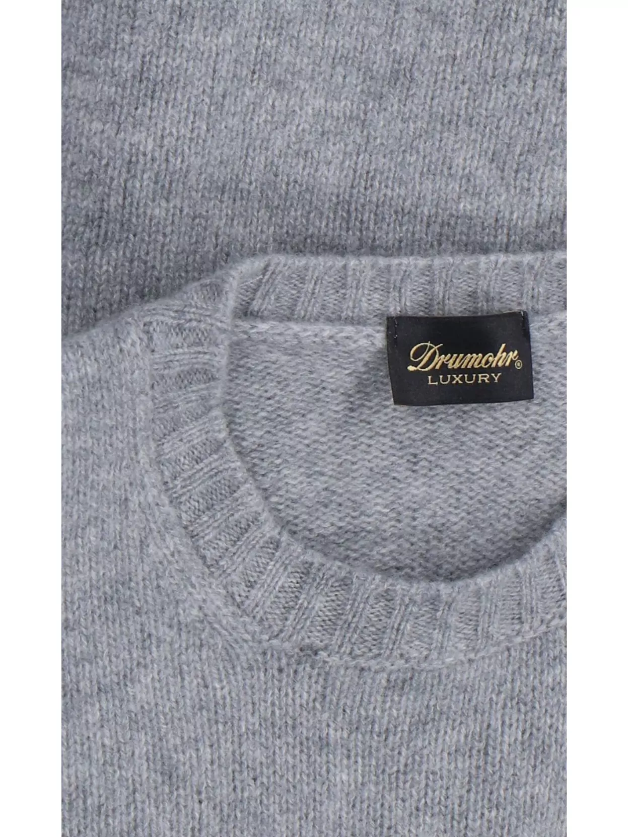 Drumohr Cashmere Crew Neck Sweater With Ribbed Finish