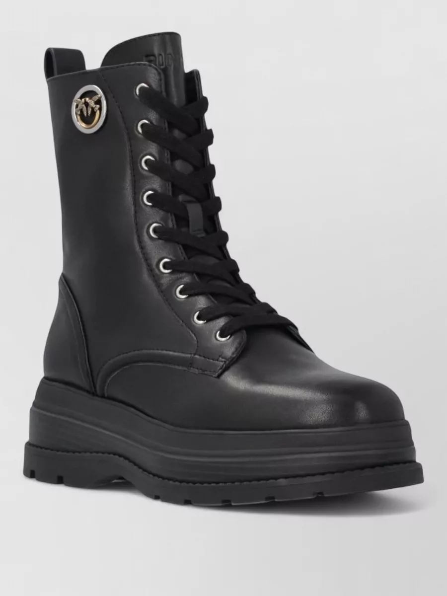Pinko leather lace-up ankle boots
