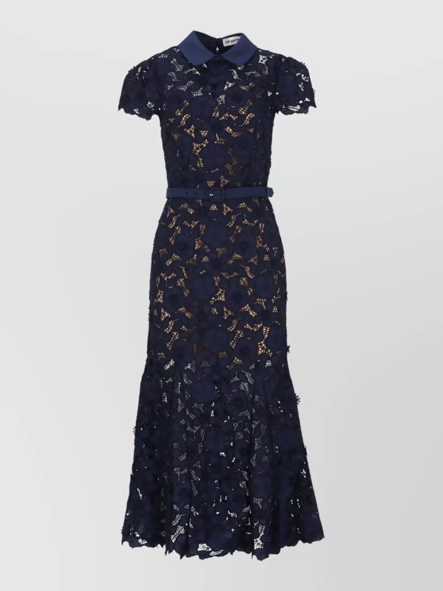 Self-Portrait guipure lace midi dress