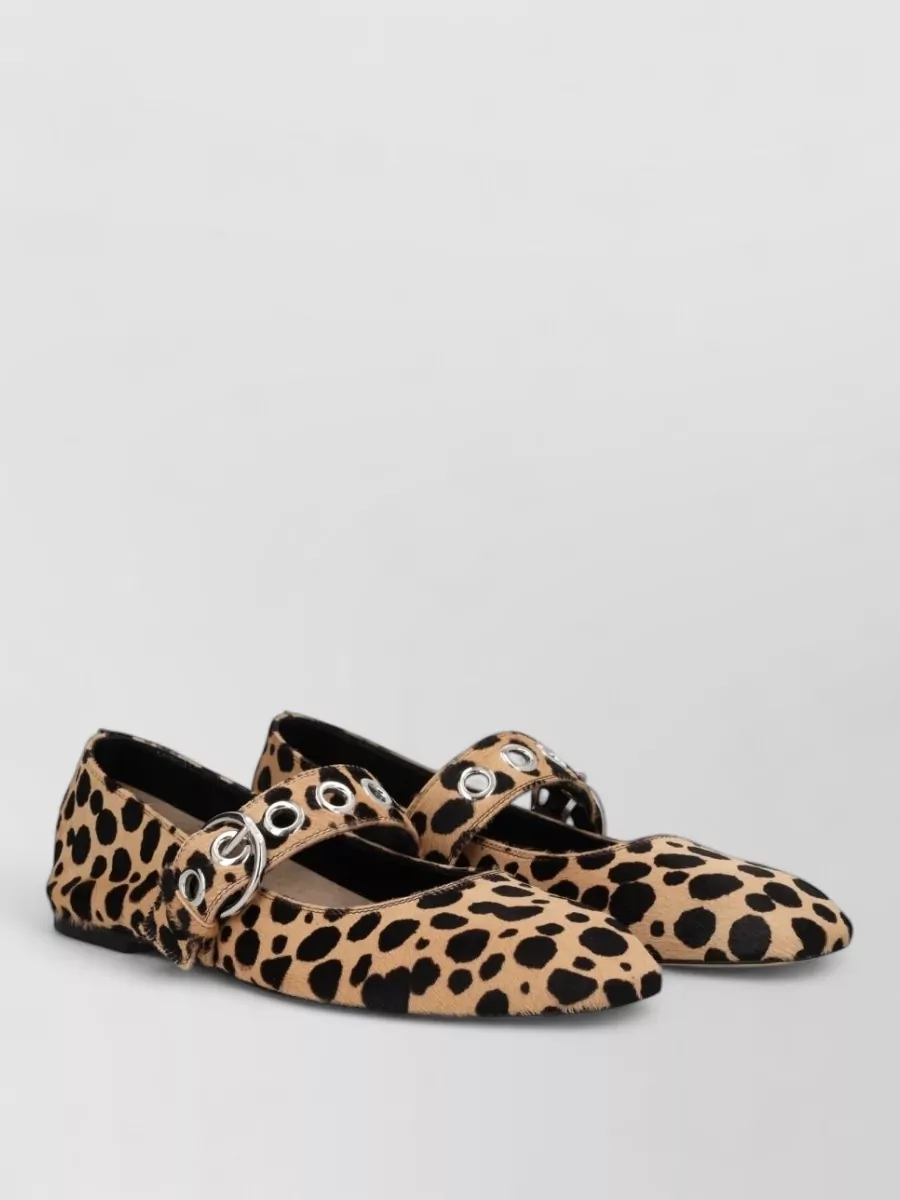 Aeyde Calf Hair Calf Leather Ballerina Shoes