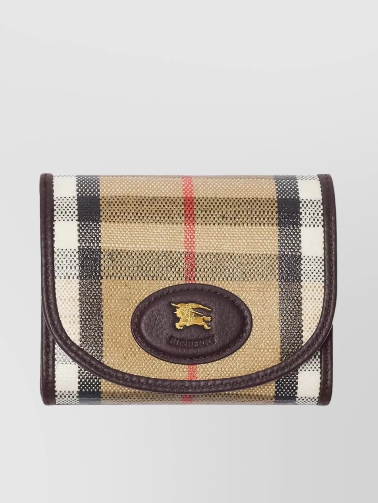 Burberry Check Pattern Compact Wallet