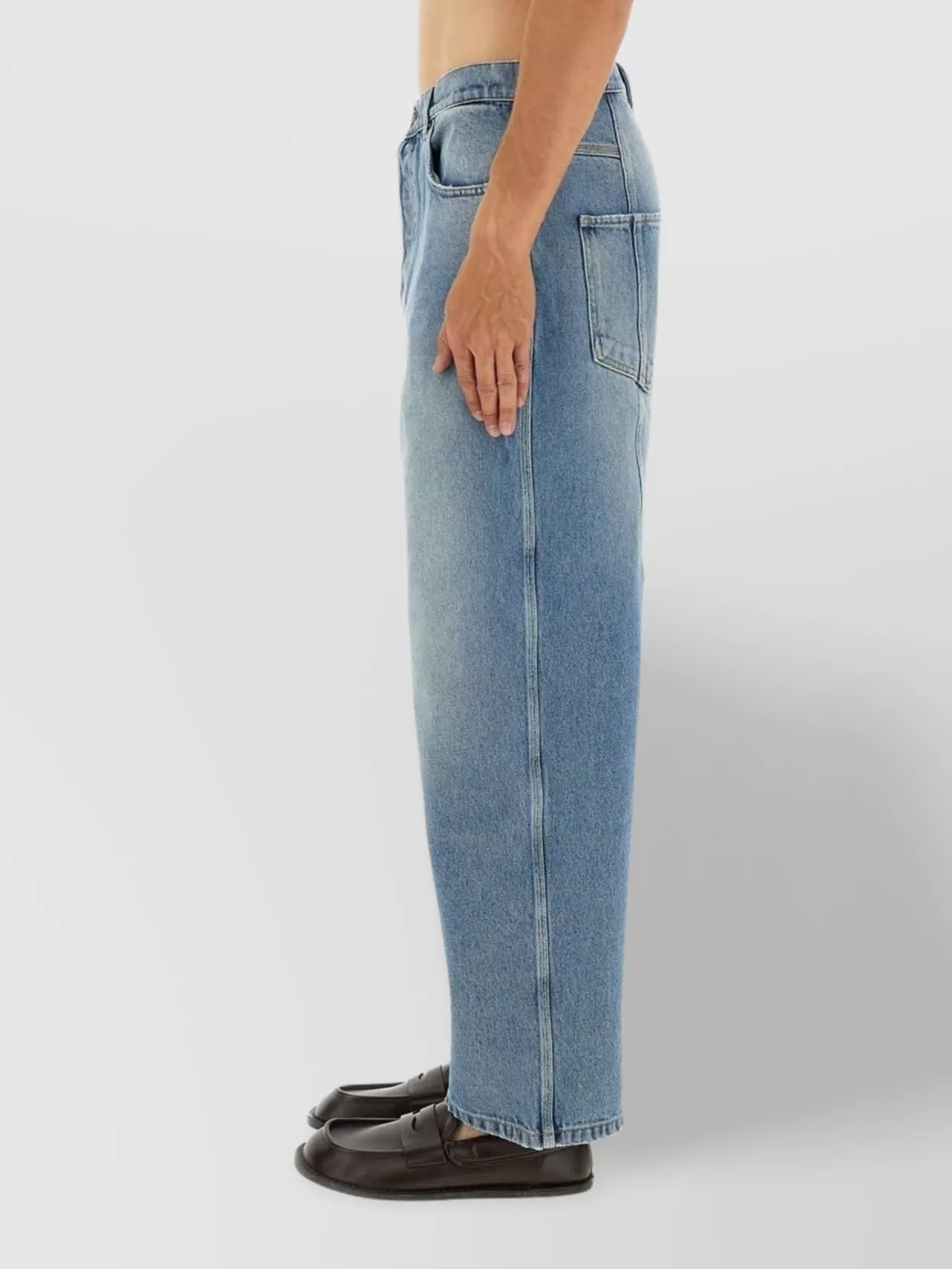 Moschino Wide Leg Distressed Trousers