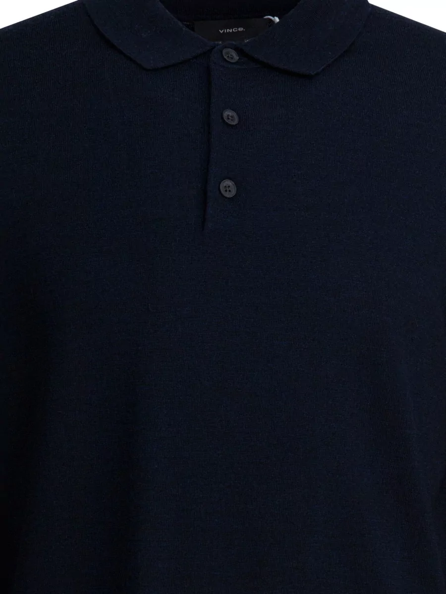 Vince Merino Wool Long-Sleeve Polo Jumper