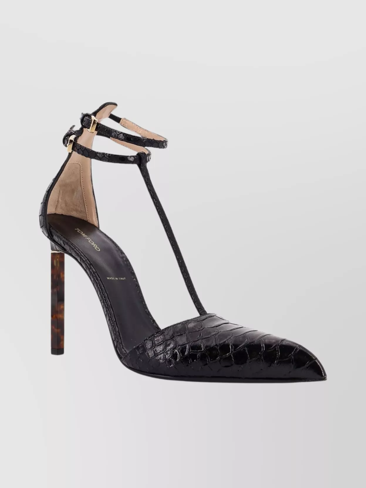 Tom Ford Textured Leather Stiletto Pumps Strap