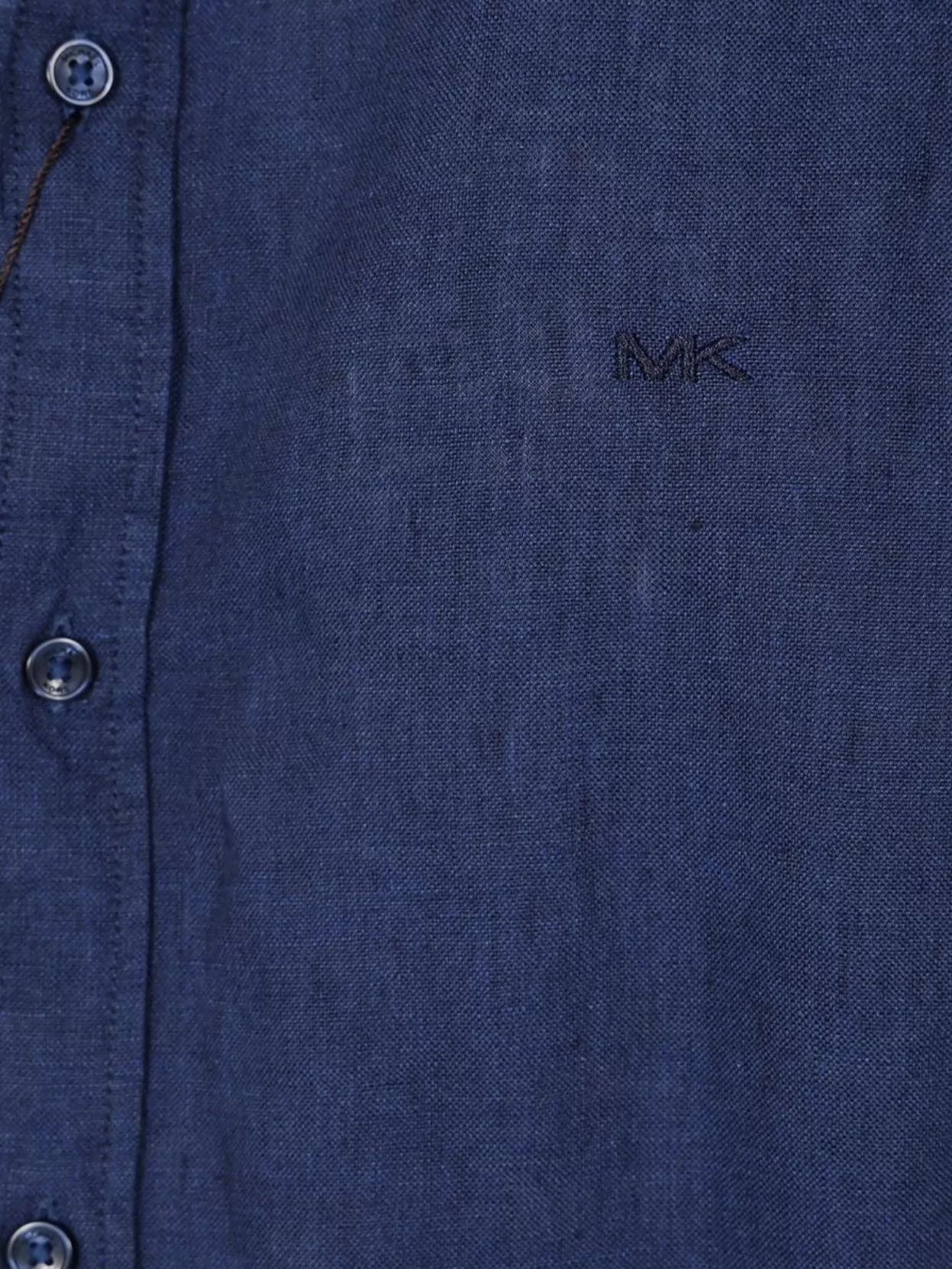 Michael Kors Tailored Shirt With Long Sleeves And Button-down Collar In Blue