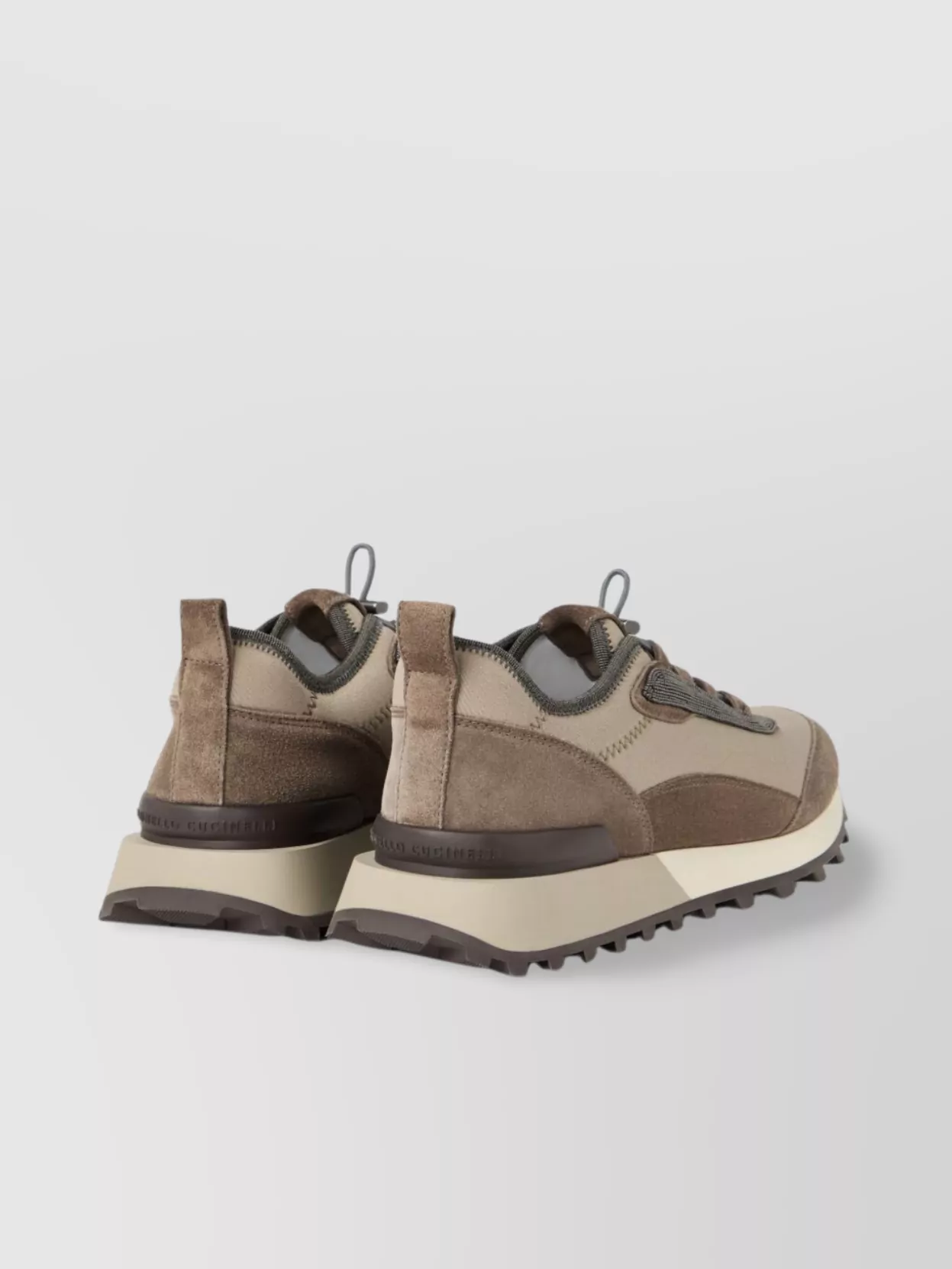 Brunello Cucinelli Lace-Up Shoes Mesh Suede Accents
