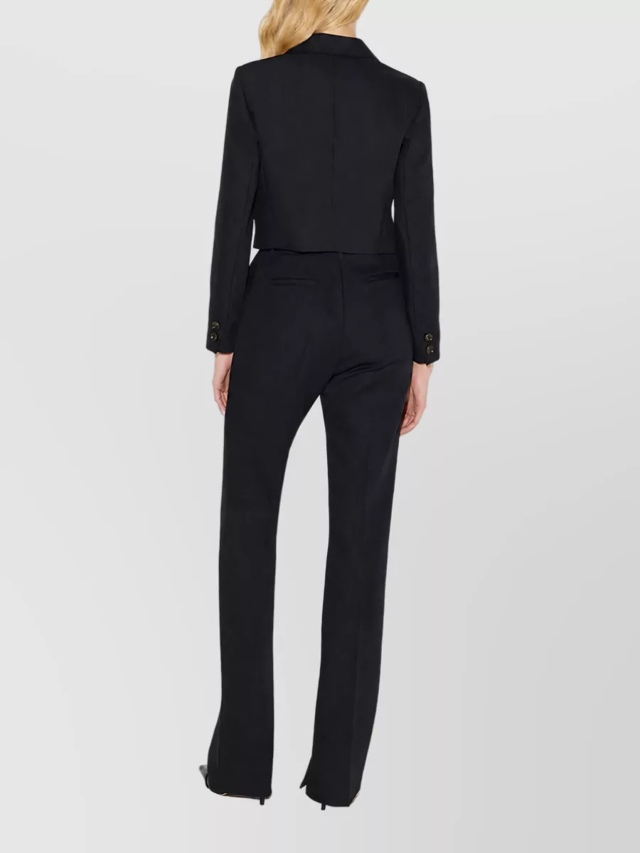 Elisabetta Franchi Virgin wool cropped single-breasted blazer