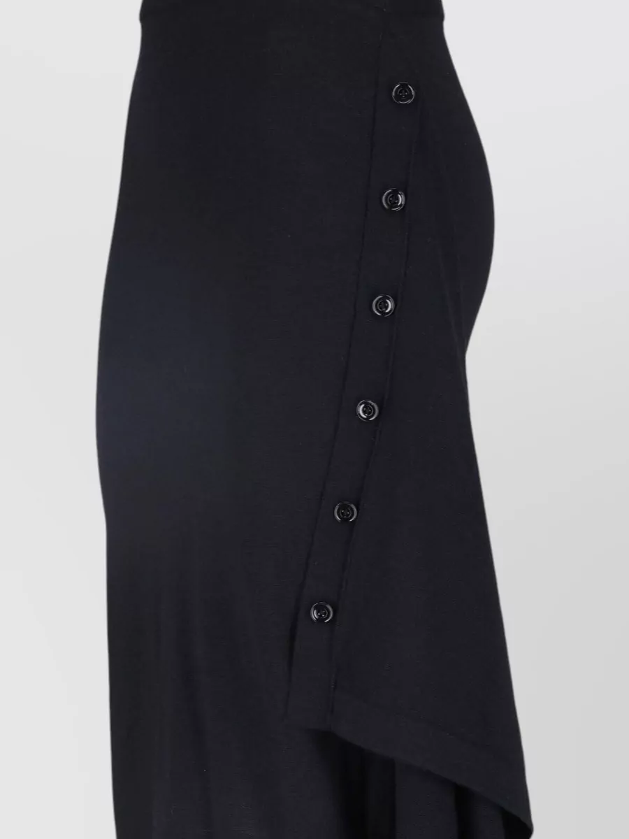 Lemaire Wool Asymmetric Draped Midi Skirt