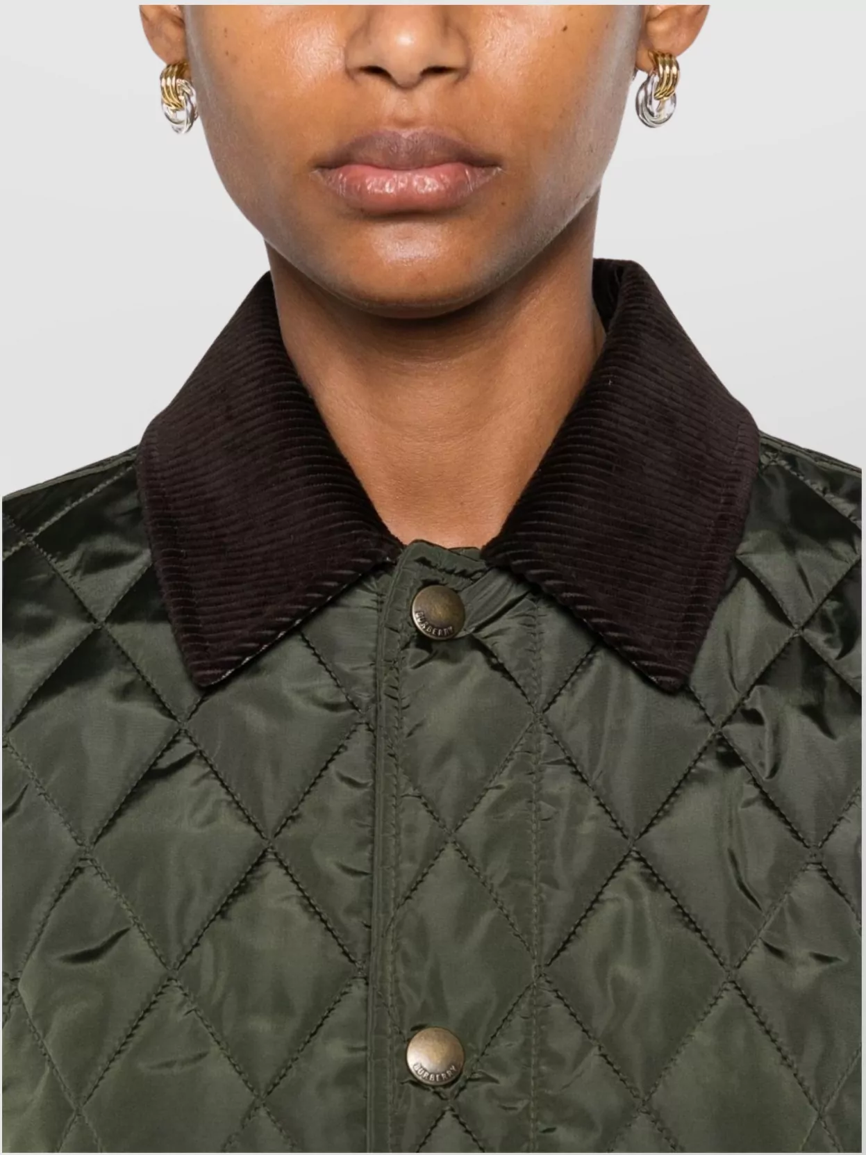 Burberry Quilted Blazer Corduroy Collar