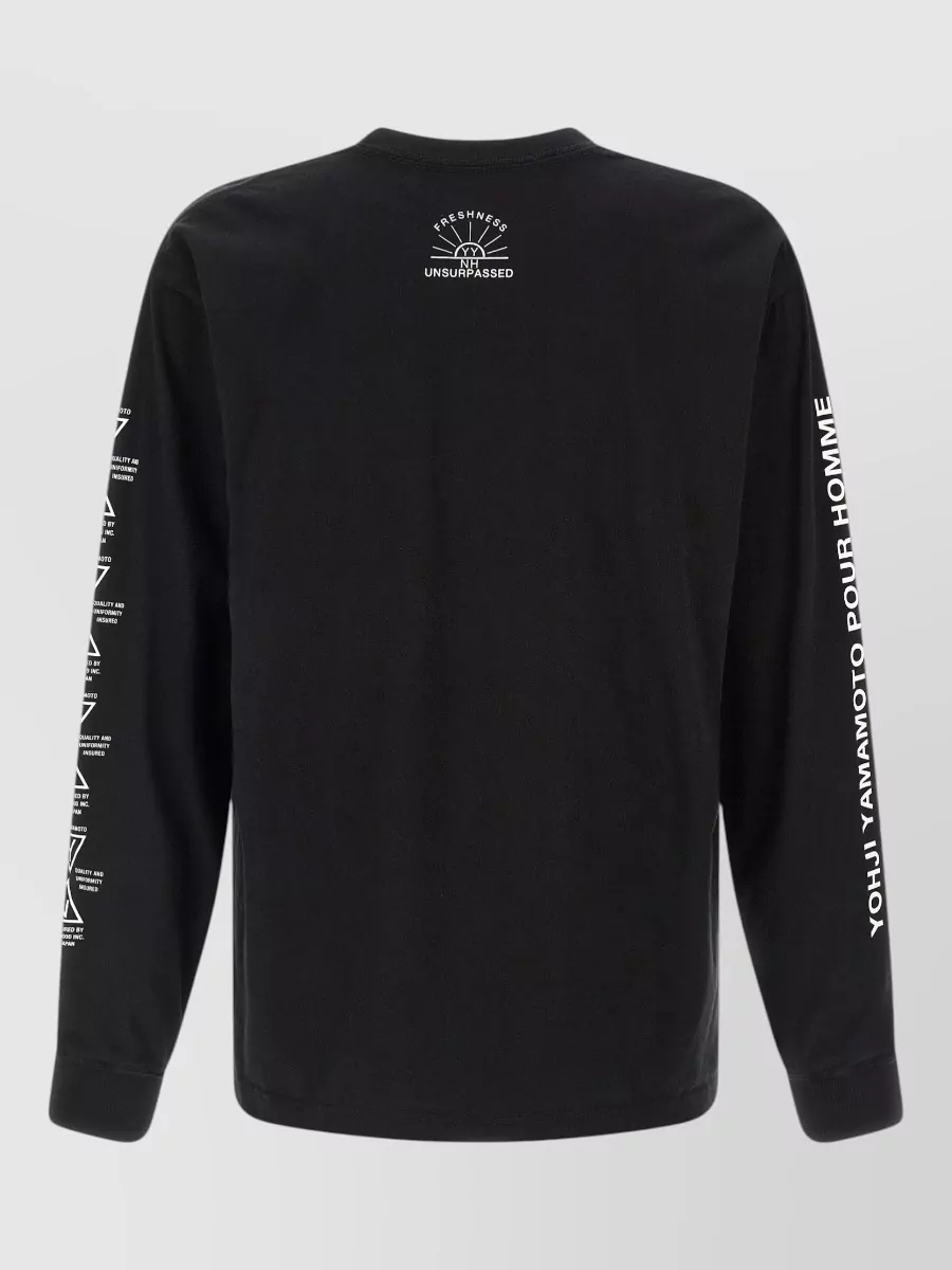 Yohji Yamamoto Cotton Logo-Print Long-Sleeve T-Shirt
