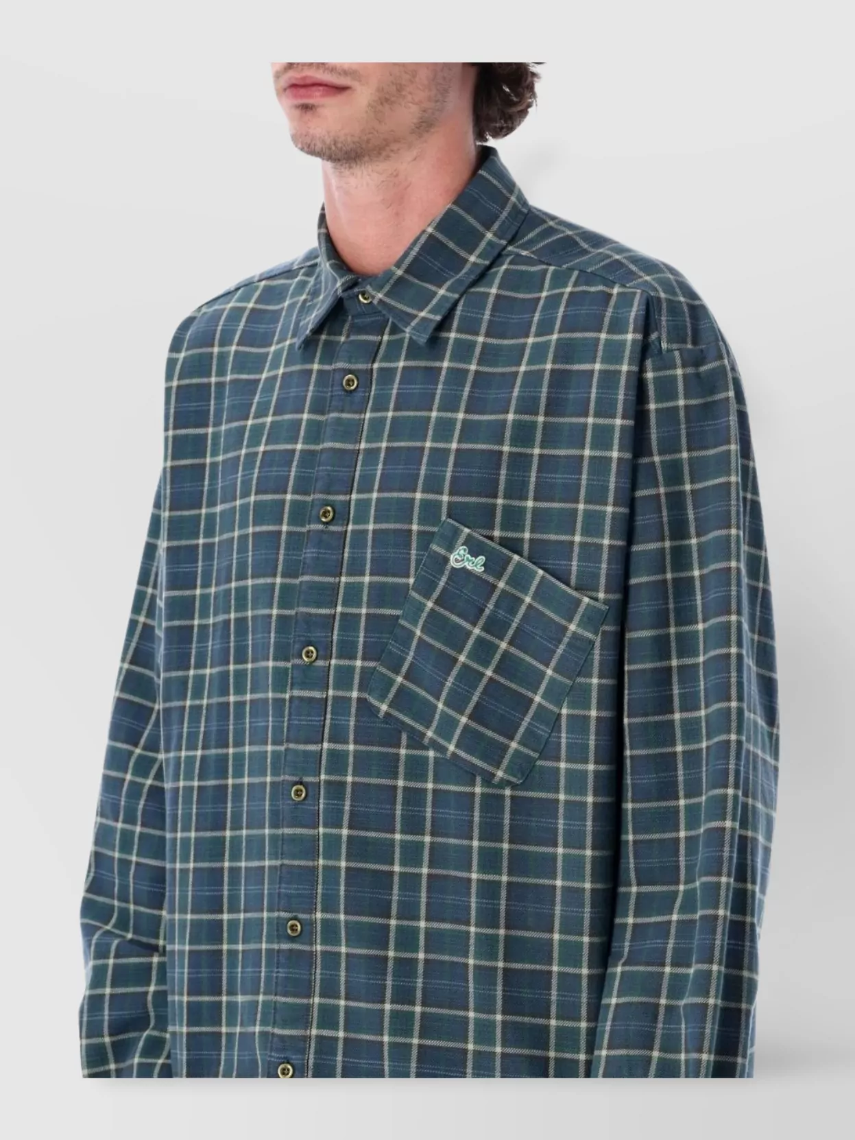 Erl Checked Long Sleeve Collared Shirt