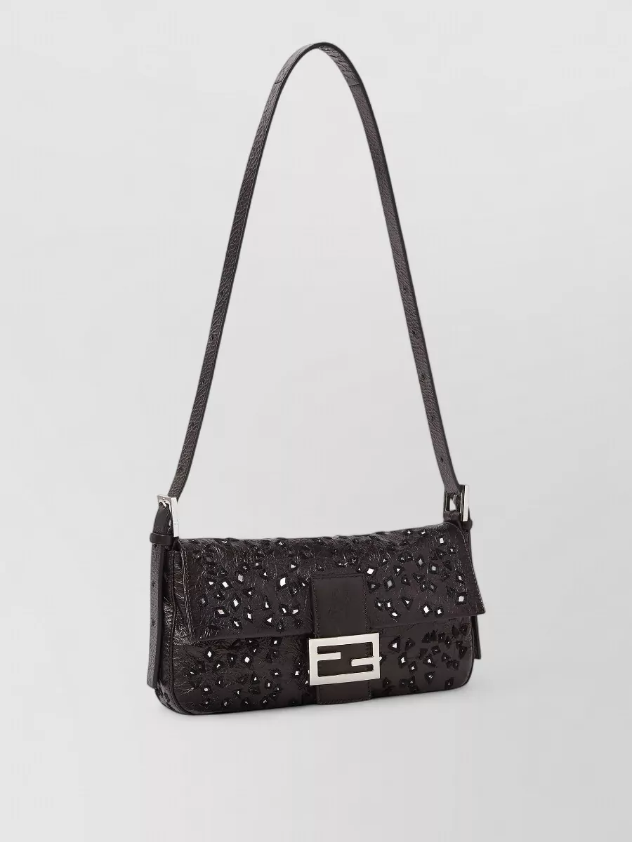 Fendi baguette calf leather clutch bag