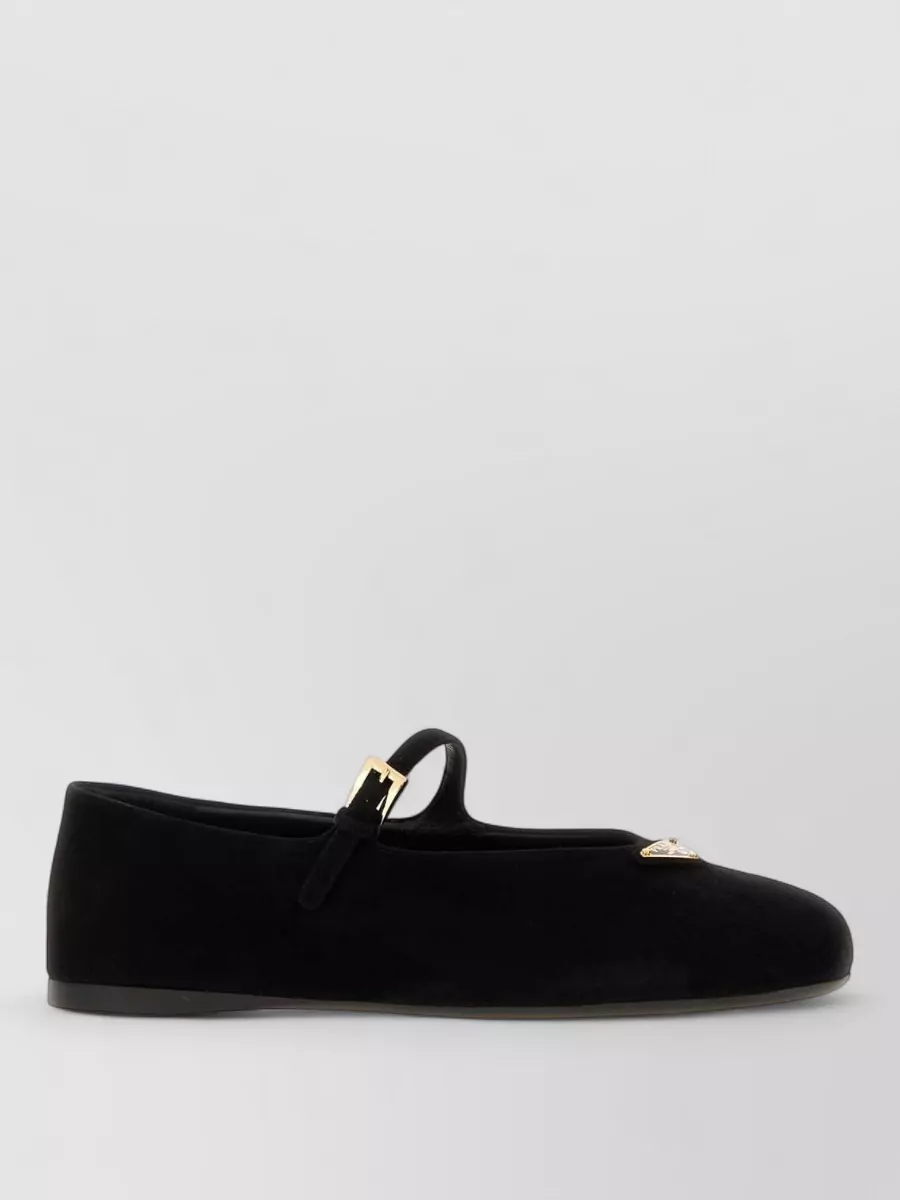 Prada Suede Leather Ballerina Shoes