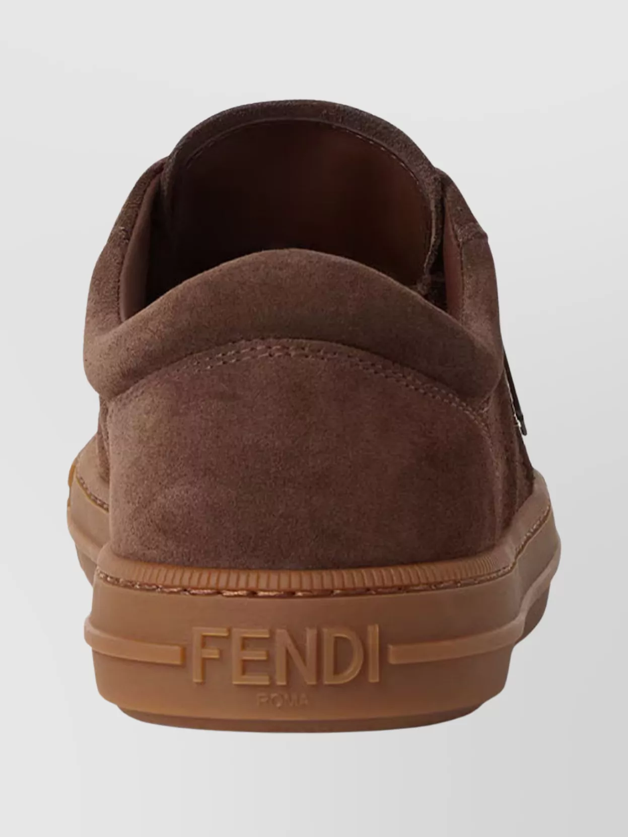 Fendi Suede Sneakers With Round Toe And Rubber Sole