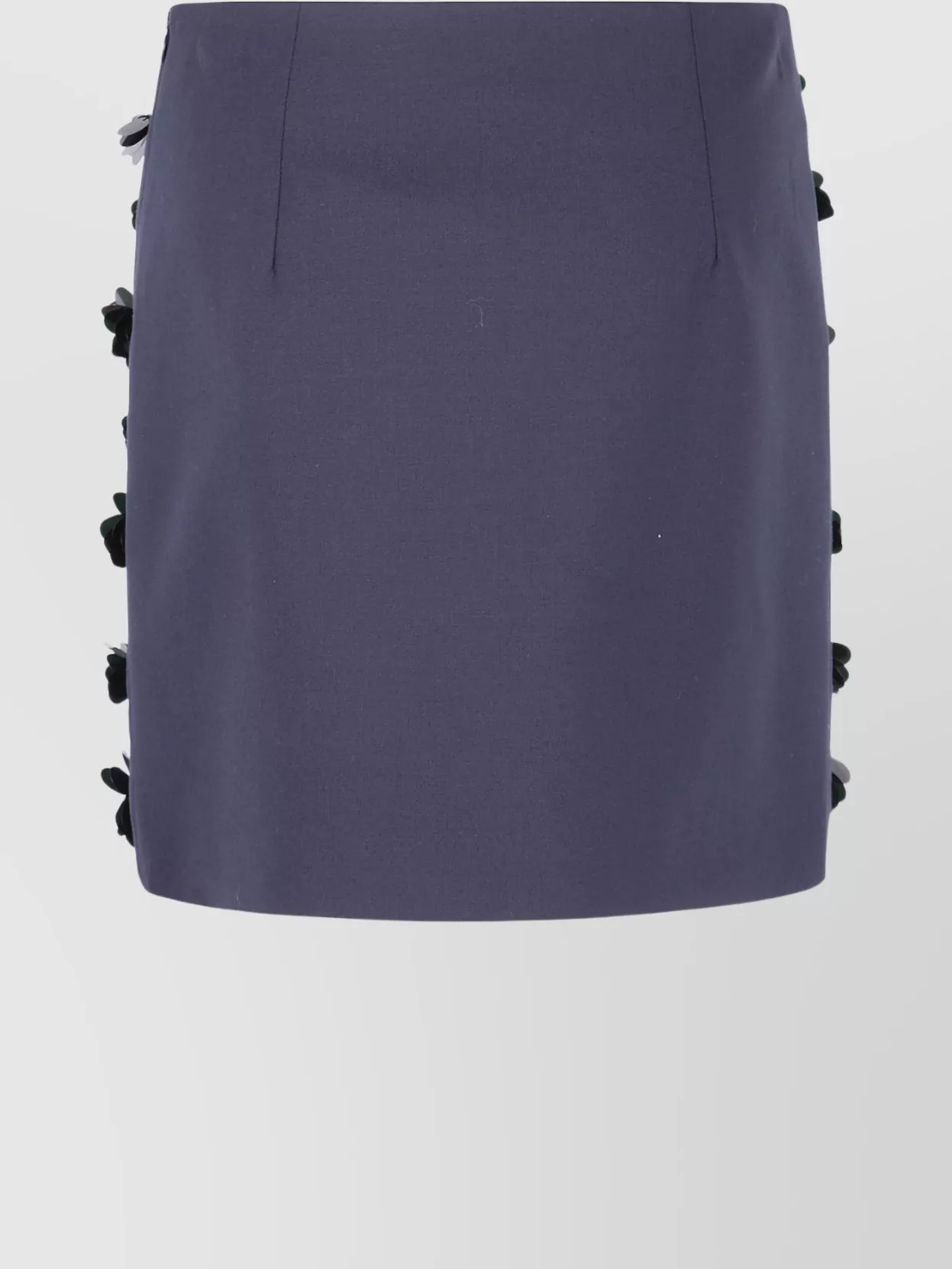 Semicouture Floral Appliqués And Beaded Hem Skirt