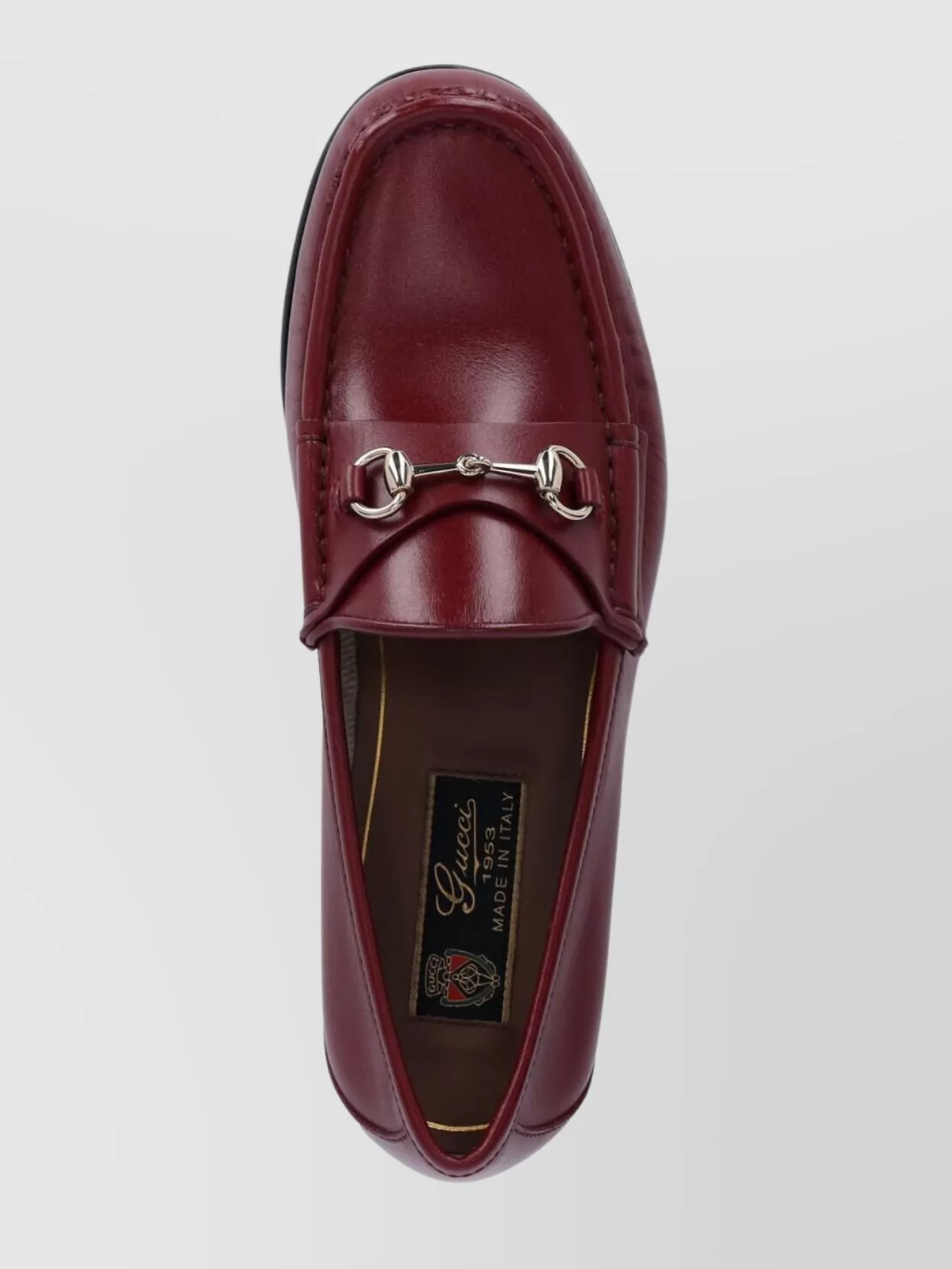 Gucci Loafers Leather Metallic Detail In Burgundy