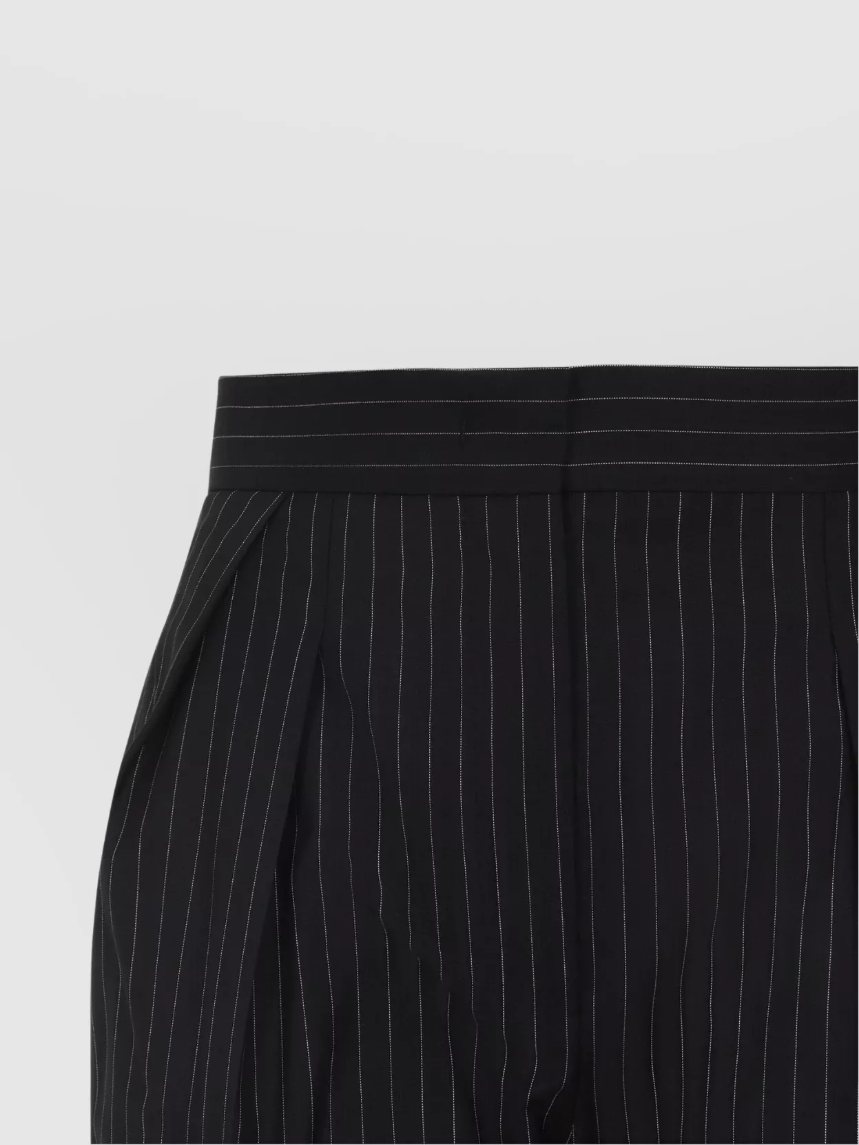 Max Mara Virgin Wool Pinstriped High-Rise Straight-Leg Pleated Trousers