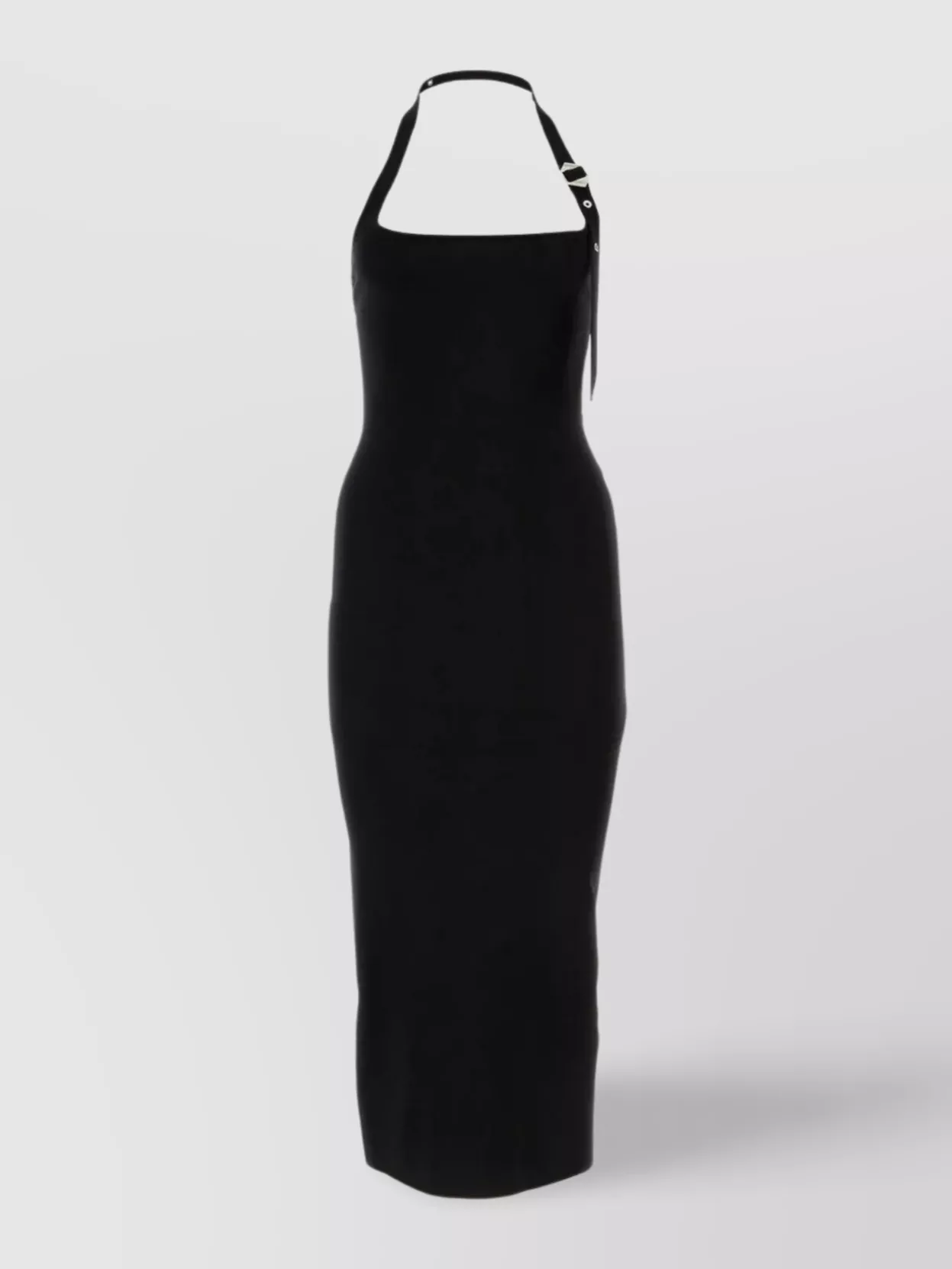 Shop Attico Back Slit Midi Dress In Black