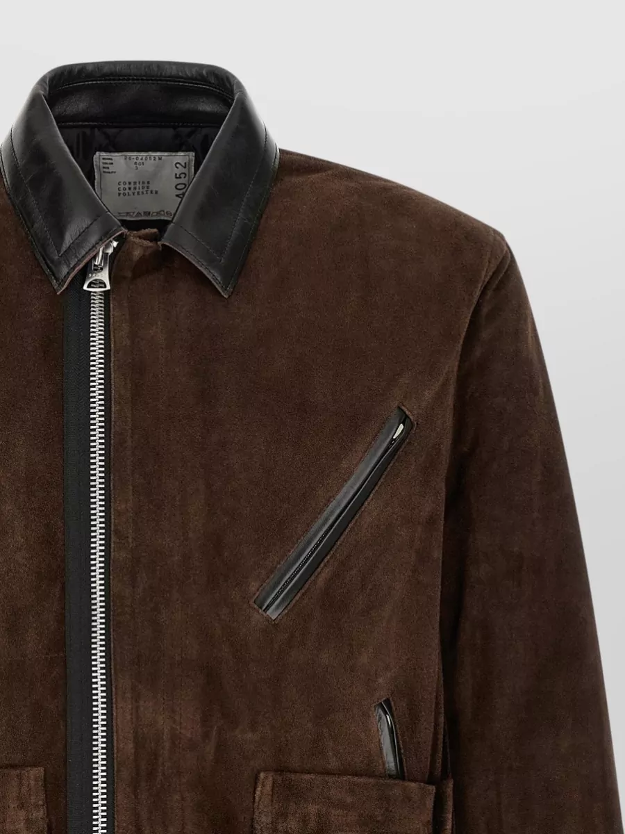 Sacai Leather Suede Blouson Jacket