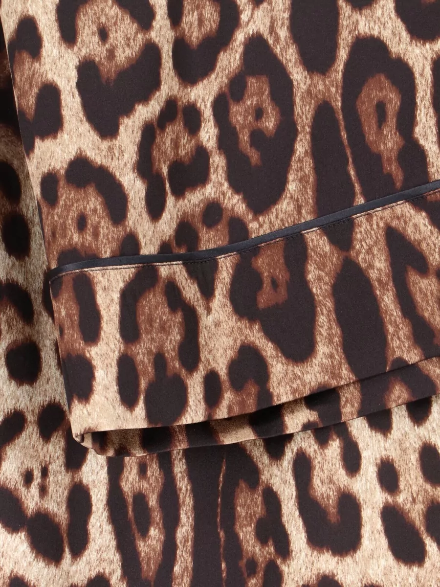 Dolce & Gabbana Animal Print Wide Leg Relaxed Trousers In Animal Print